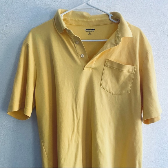 Lands End yellow polo shirt - Picture 4 of 9